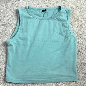 Teal Shein cropped top